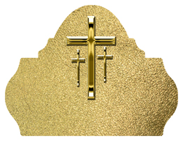 DARAY L 517 GD SH GD Gold 3 Crosses Shimmer Gold Background